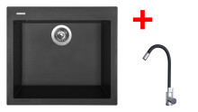 Sinks CUBE 560 Pureblack + Elasta nerez/černá 